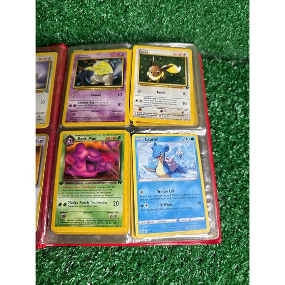 Vintage Red Pikachu Pokemon Card Binder 4-Pocket Full with Cards - Picture 8 of 17